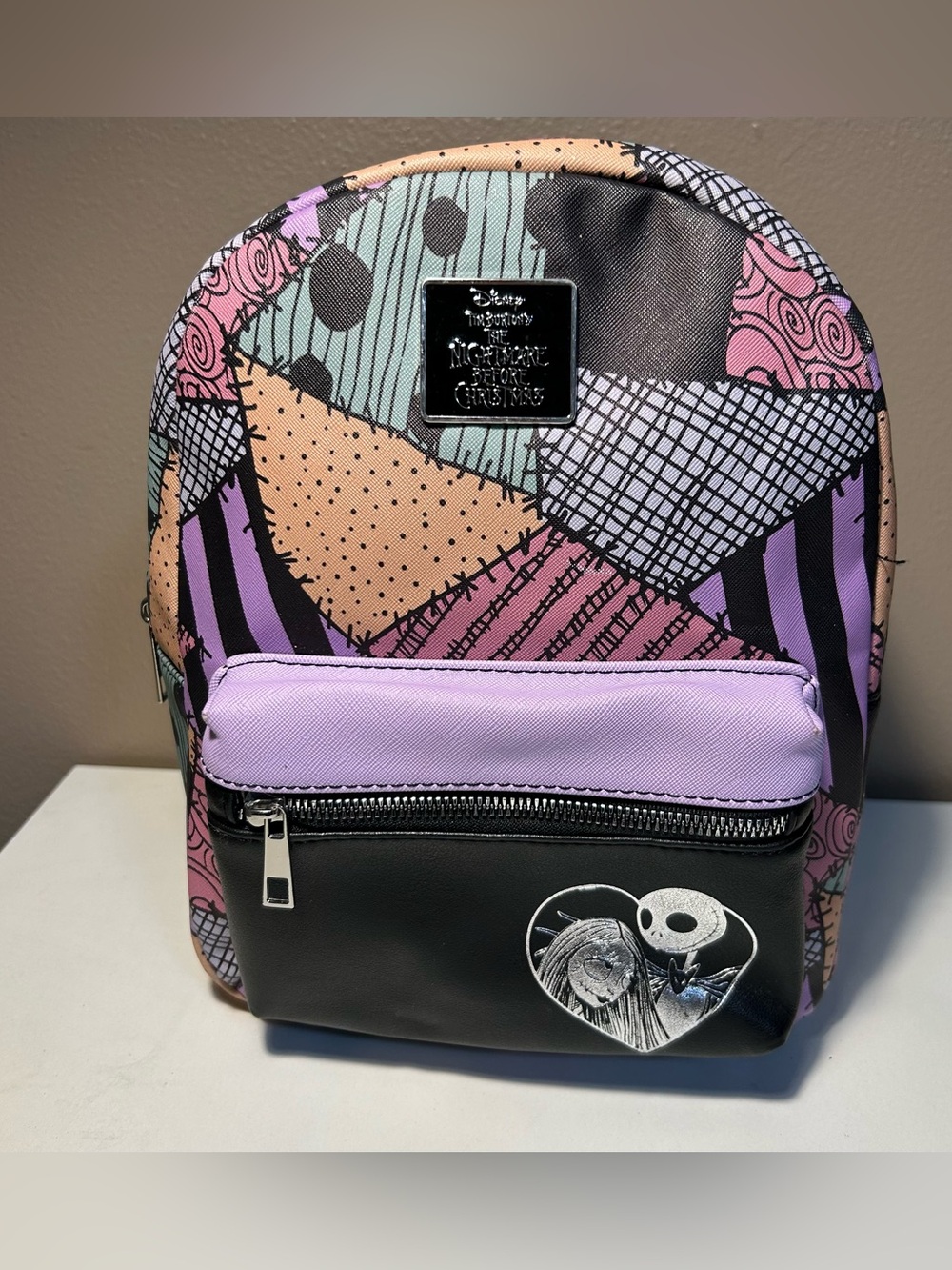 Disney Bioworld The Nightmare Before Christmas Jack & Sally Mini Backpack Rare